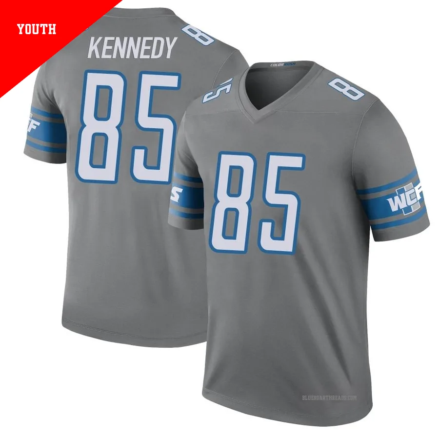 Youth Tom Kennedy ＃85 Detroit Lions Legend Color Rush Steel Jersey