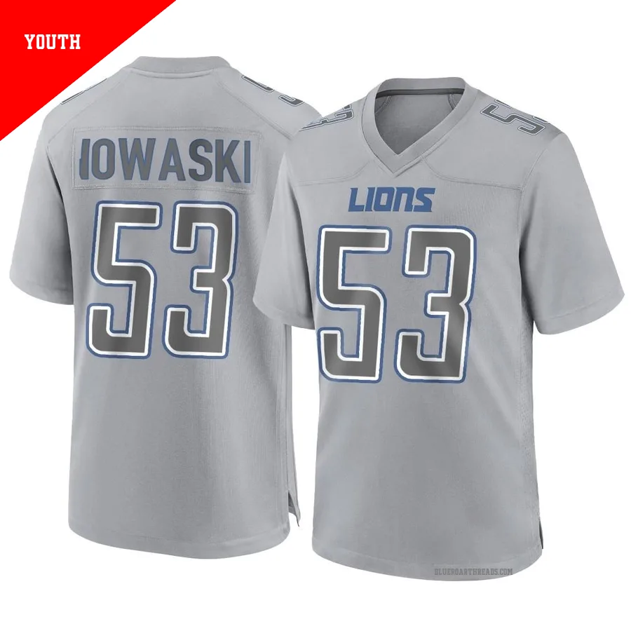 Youth Trevor Nowaske ＃53 Detroit Lions Gray Game Atmosphere Fashion Jersey