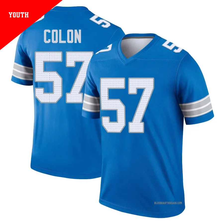Youth Trystan Colon ＃57 Detroit Lions Blue Legend 2nd Jersey