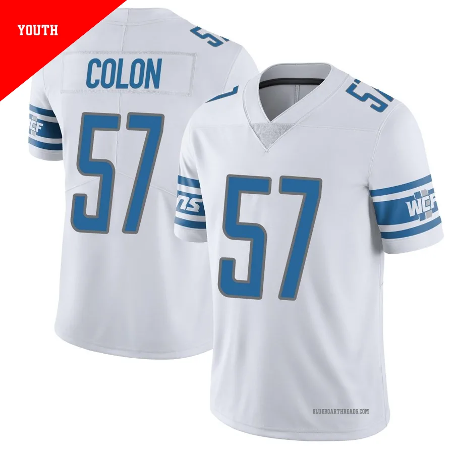 Youth Trystan Colon ＃57 Detroit Lions White Limited Vapor Untouchable Jersey
