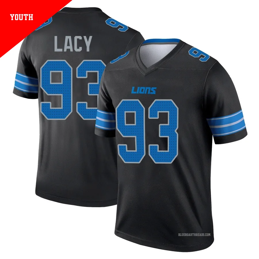 Youth Tyler Lacy ＃93 Detroit Lions Black Legend Jersey